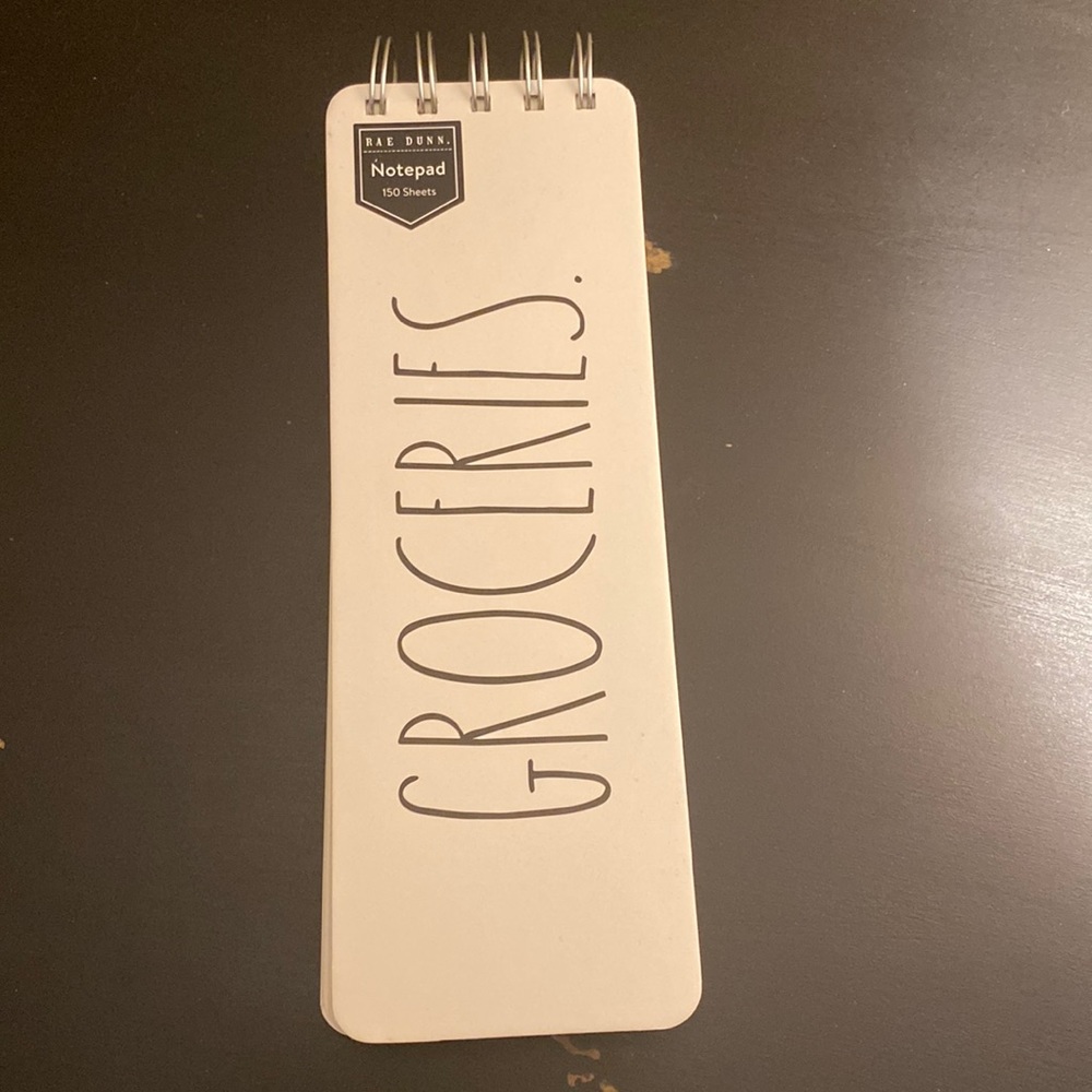 Notepad checklist for groceries